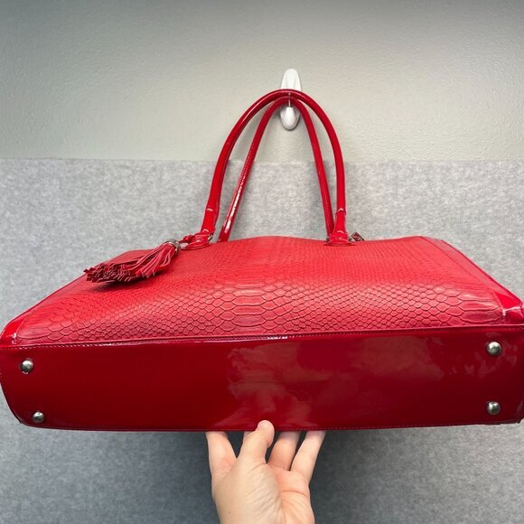 My Best Friend Is A Bag Laptop Patent Leather Snakeskin Red Large‎ - Picture 6 of 16